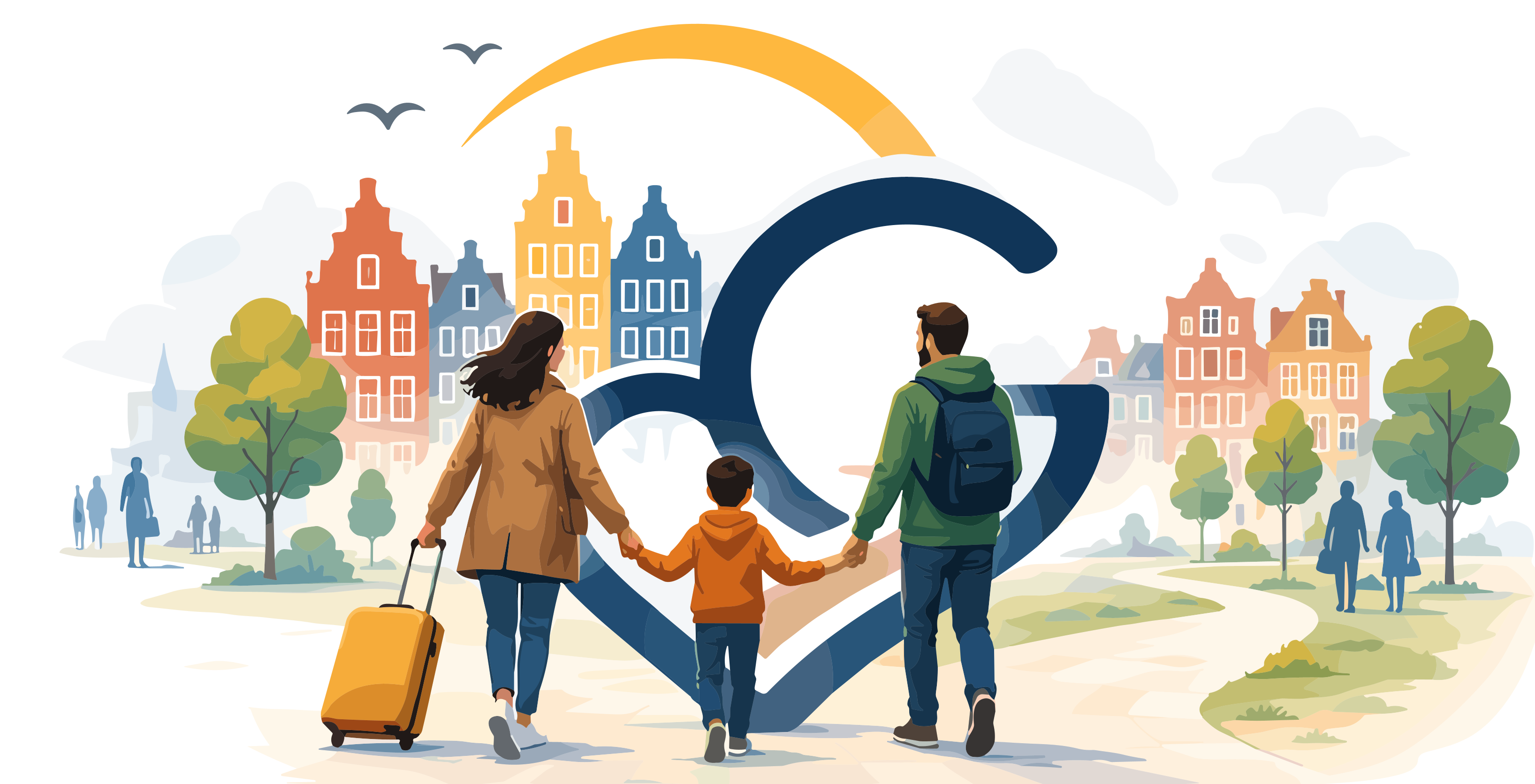 O familie de români pășește spre Belgia, printre case tradiționale și simbolul ghid.be